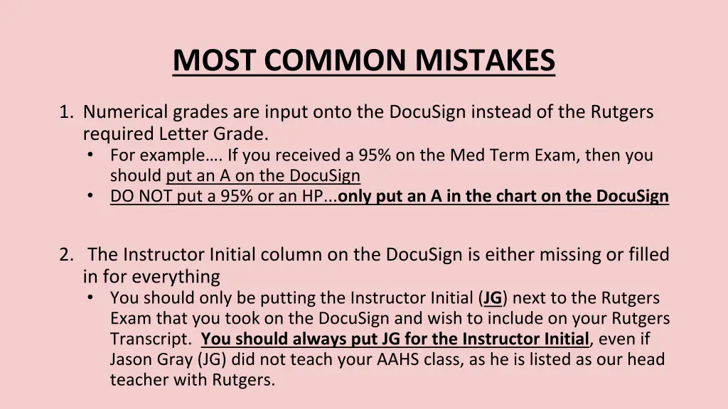 most common mistakes