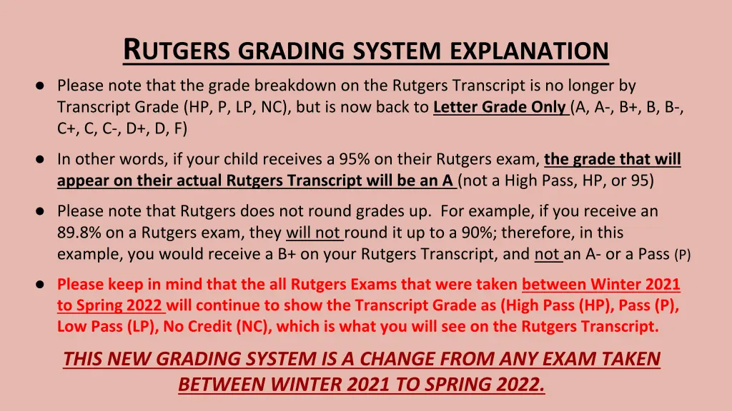 r utgers grading system explanation