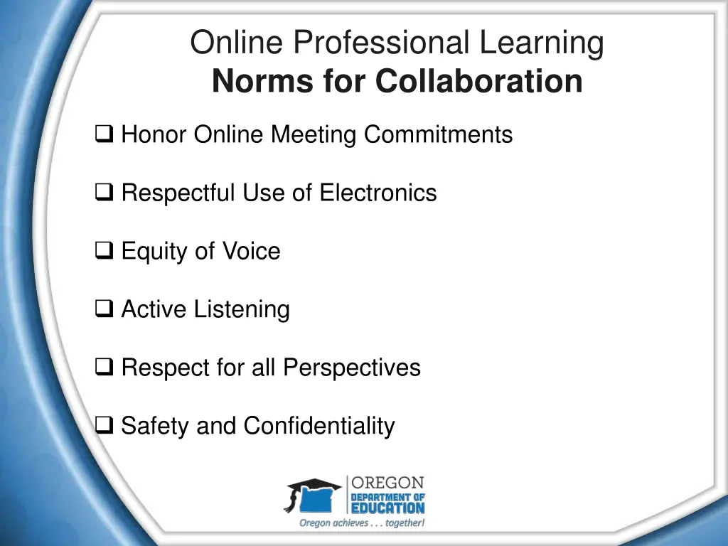 online professional learning norms