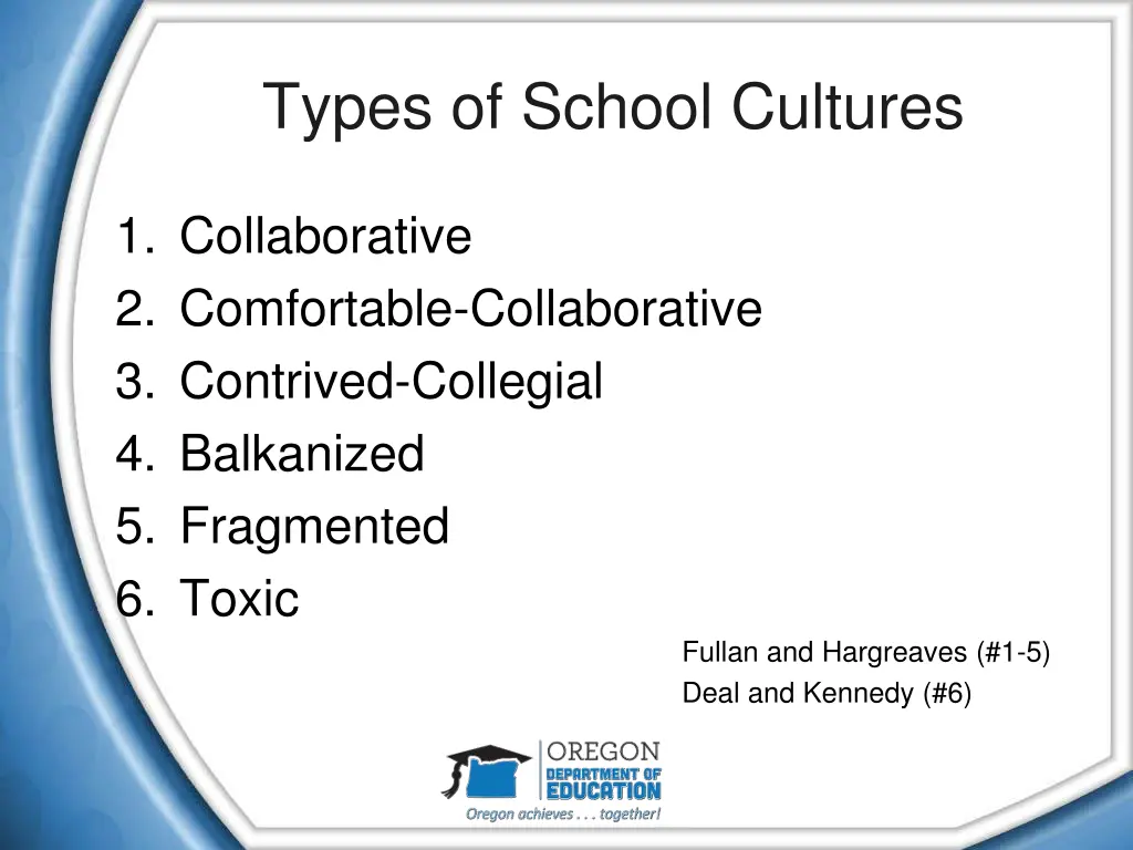 types of school cultures