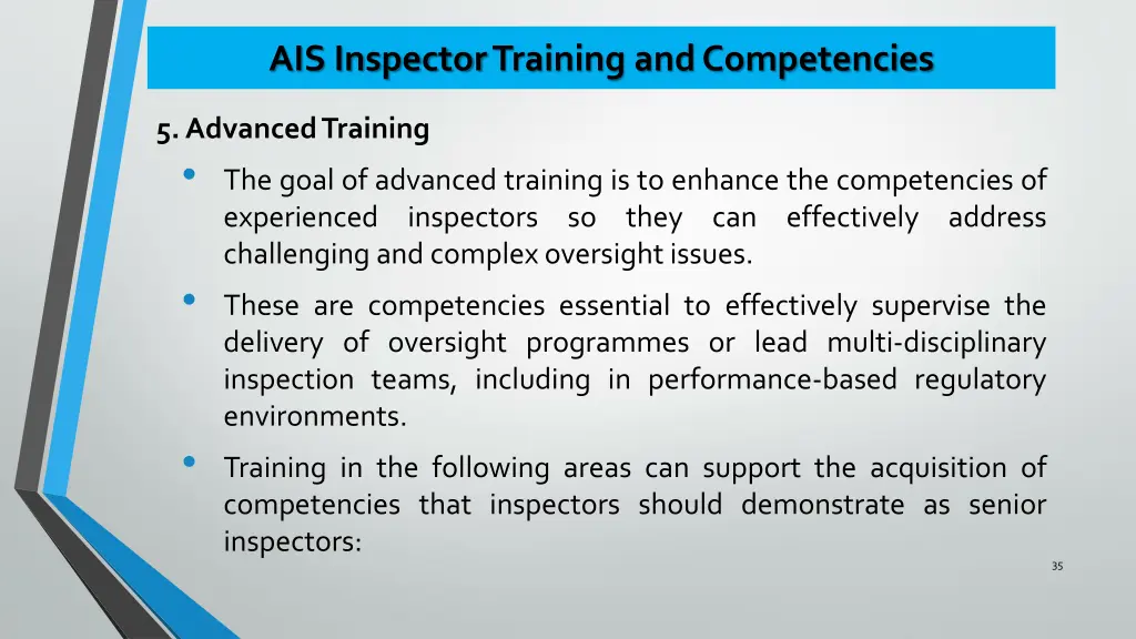 ais inspector training and competencies 10