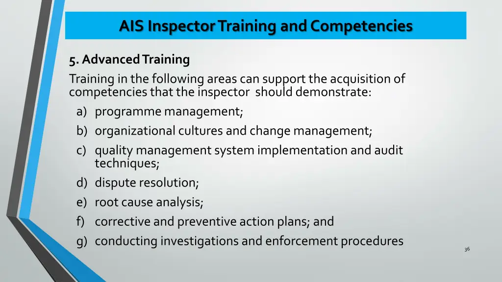 ais inspector training and competencies 11