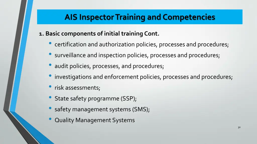 ais inspector training and competencies 6