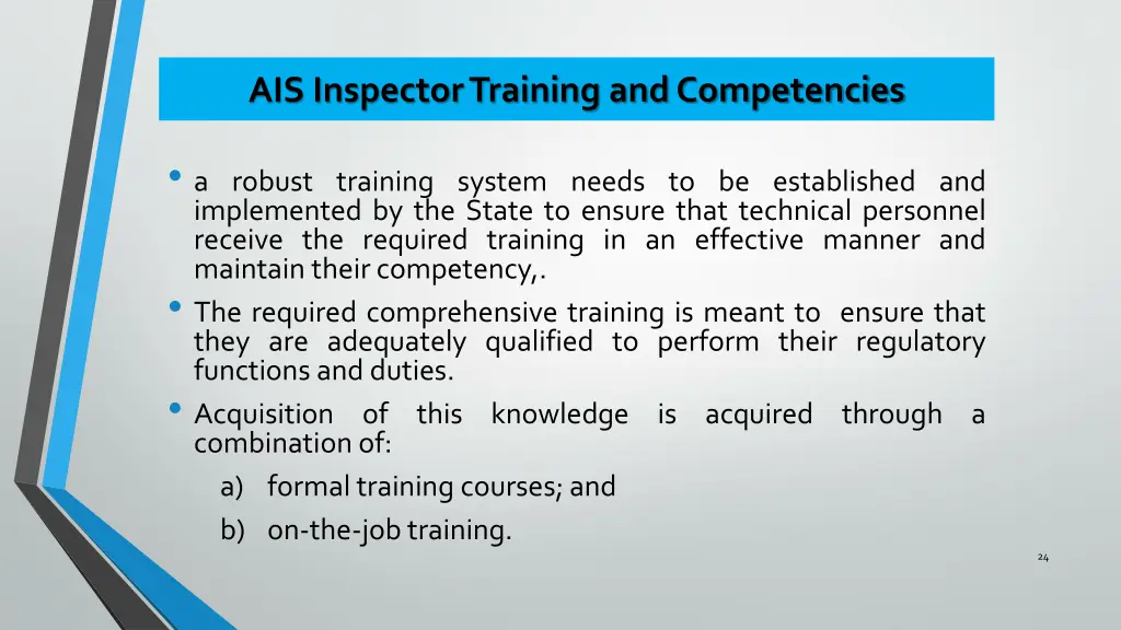 ais inspector training and competencies