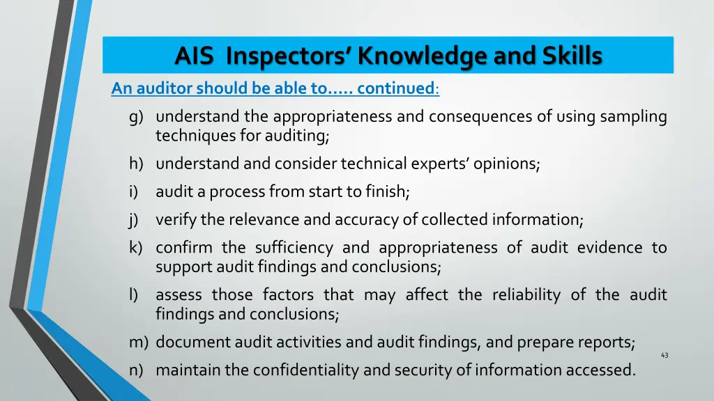 ais inspectors knowledge and skills 1