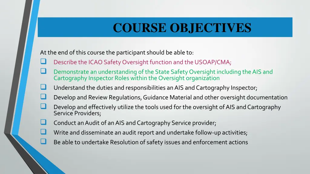 course objectives