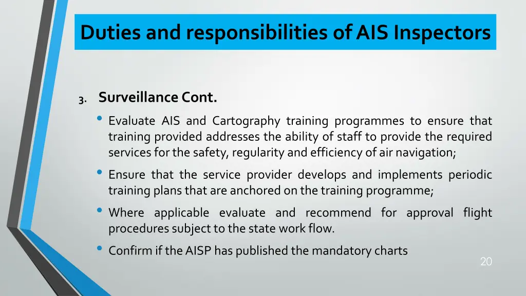 duties and responsibilities of ais inspectors 3