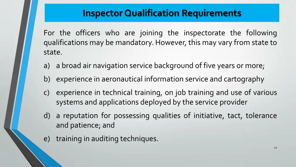 inspector qualification requirements 3