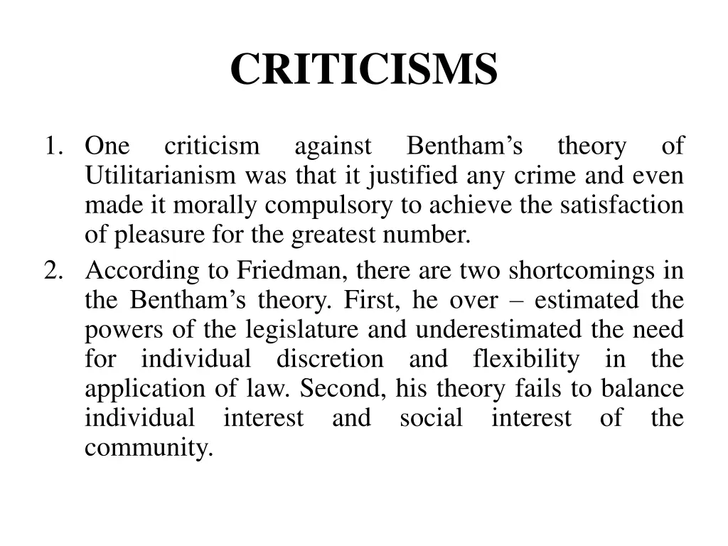 criticisms