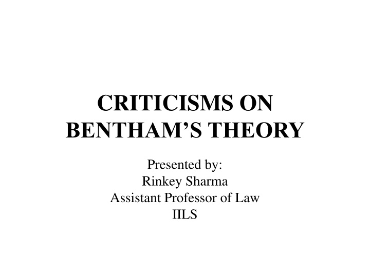 criticisms on bentham s theory