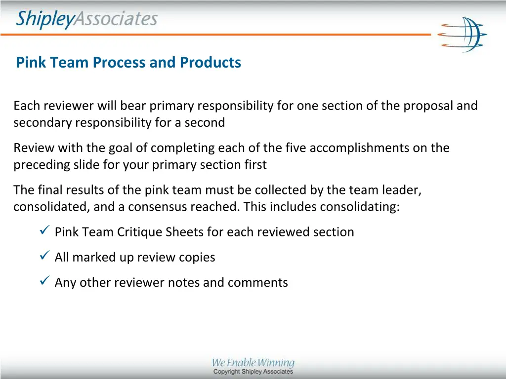 pink team process and products