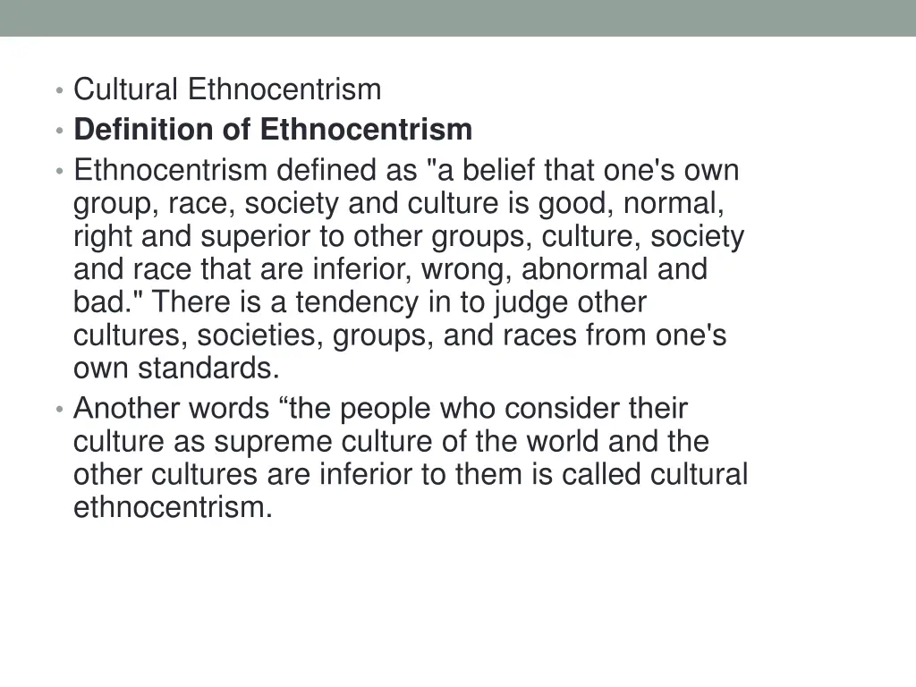 cultural ethnocentrism definition