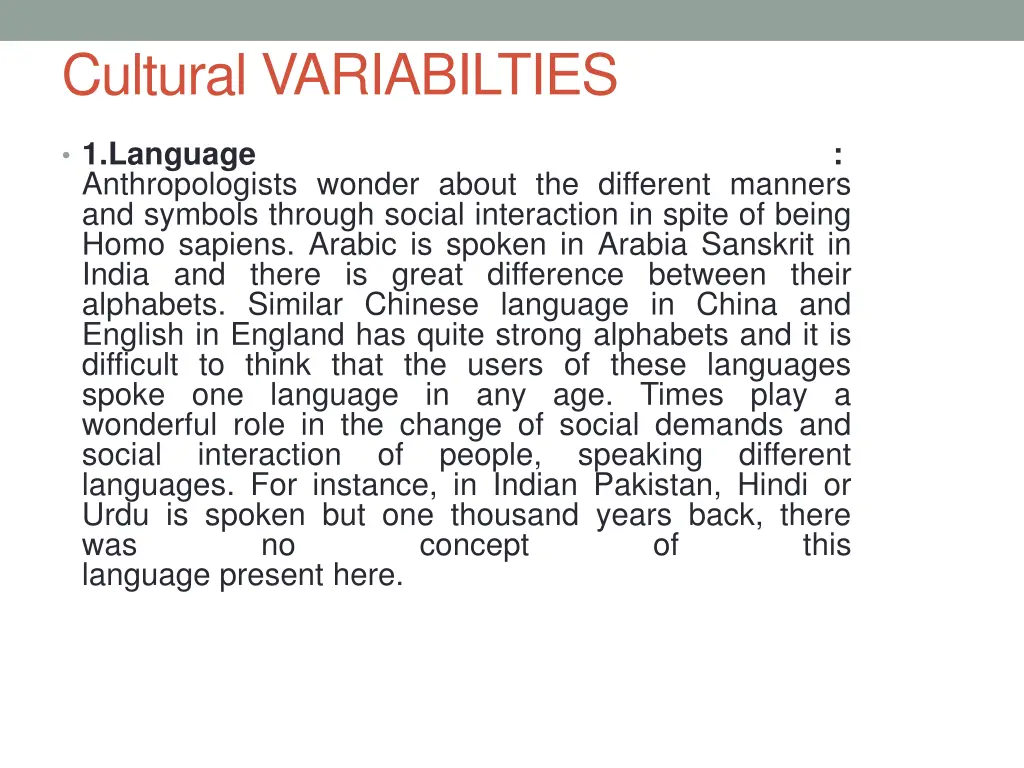 cultural variabilties 1