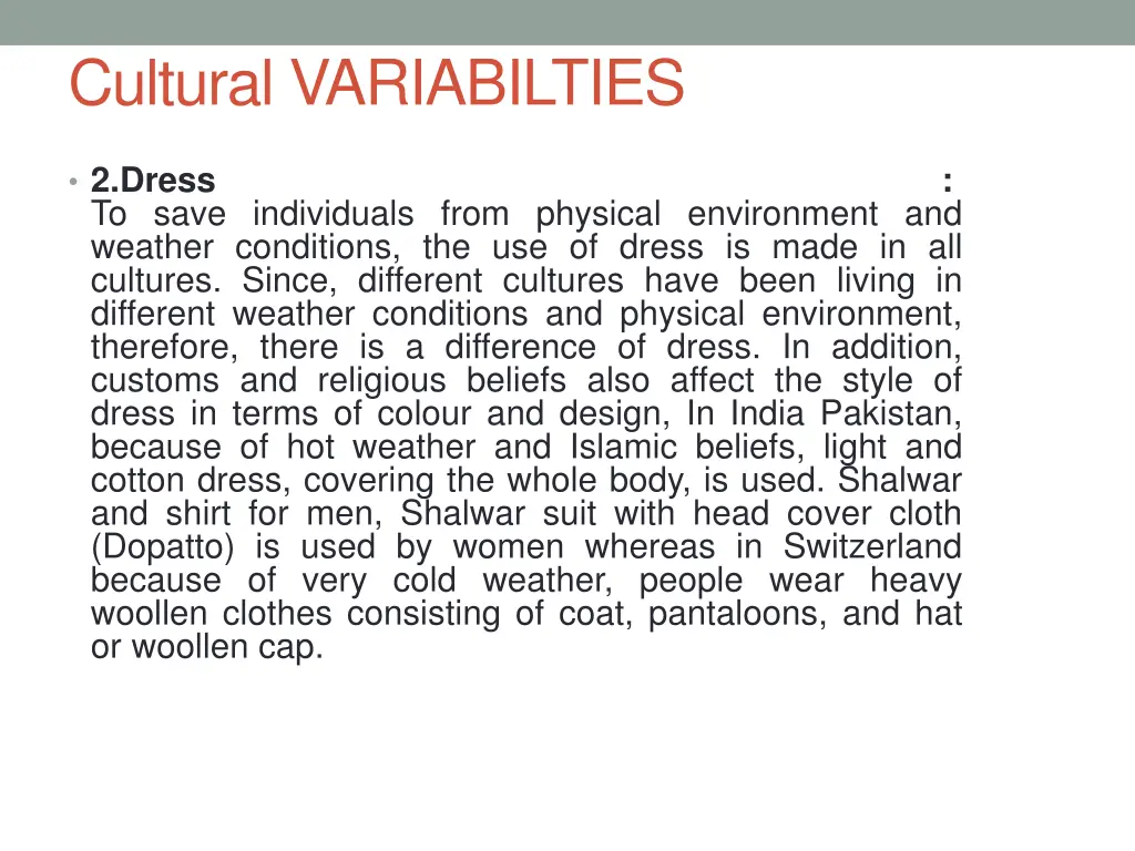 cultural variabilties 2