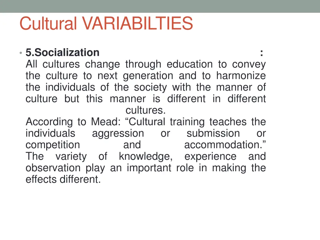 cultural variabilties 5