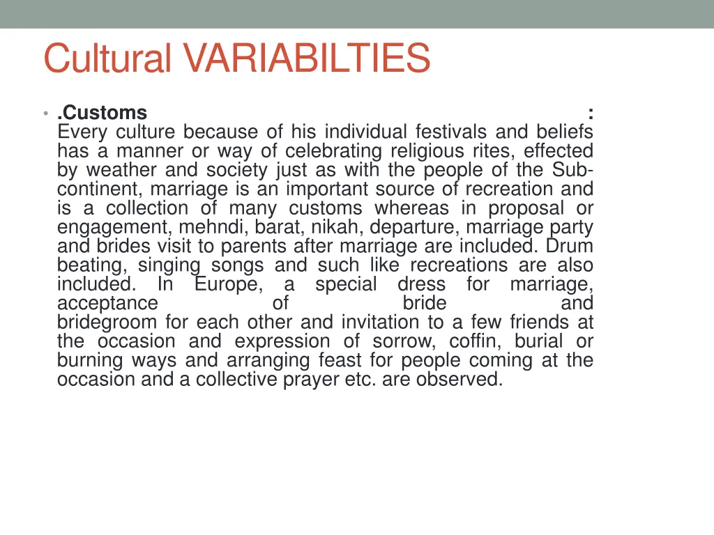 cultural variabilties 6