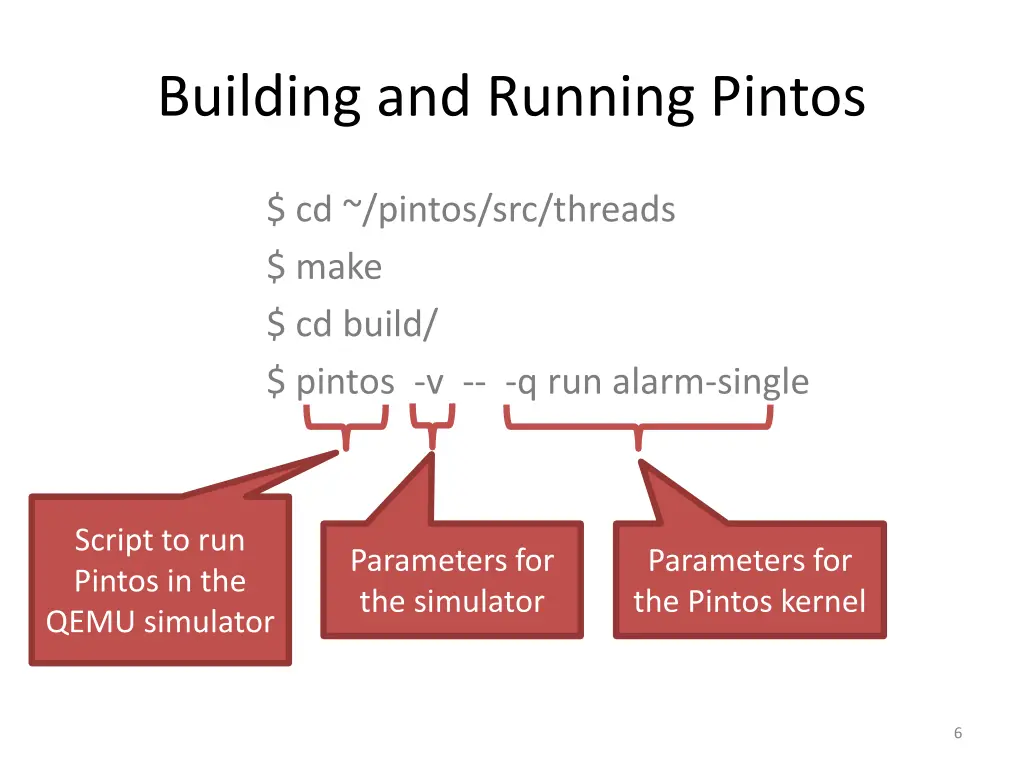 building and running pintos