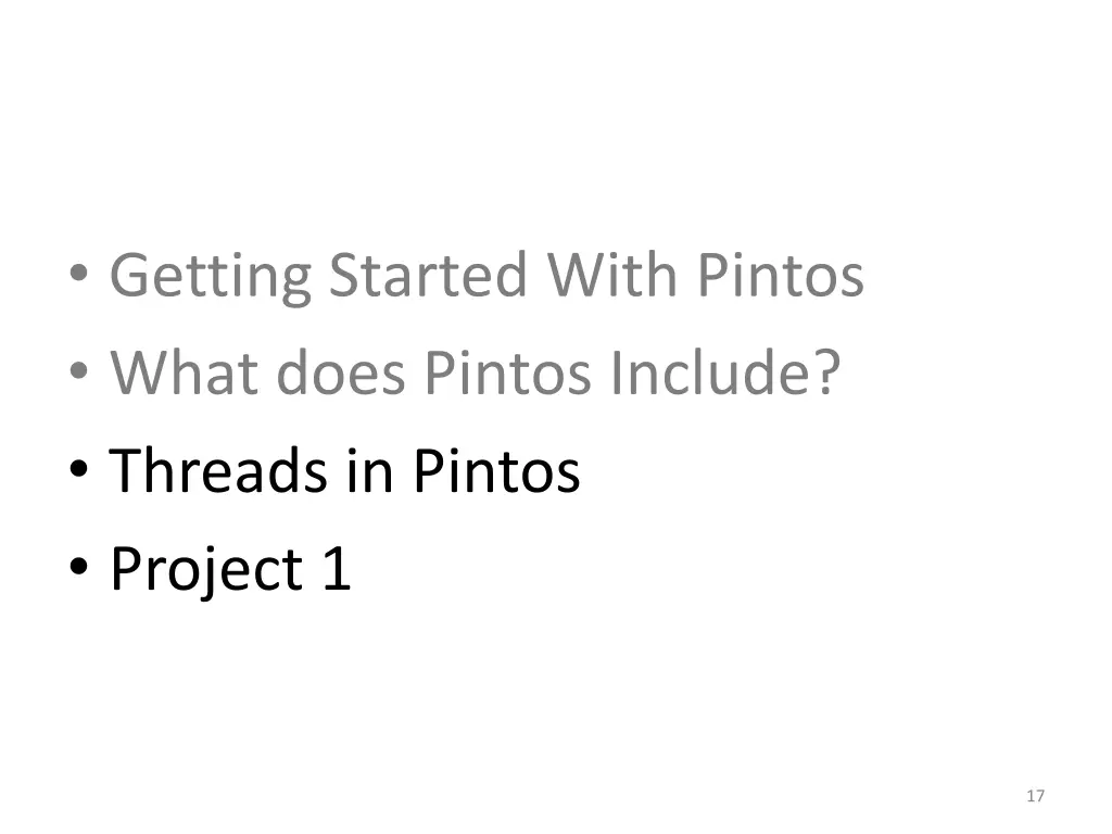 getting started with pintos what does pintos 2