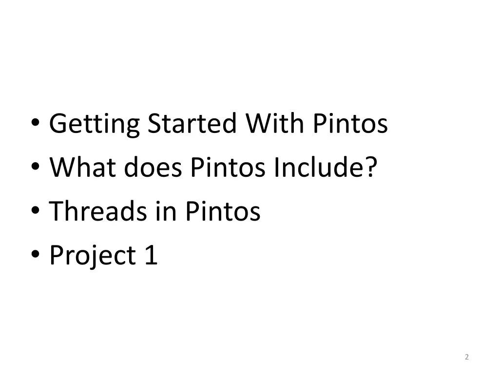 getting started with pintos what does pintos