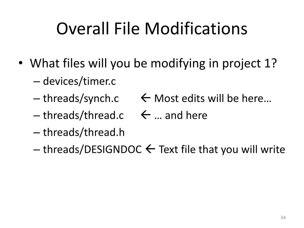 overall file modifications