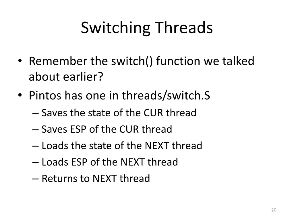 switching threads