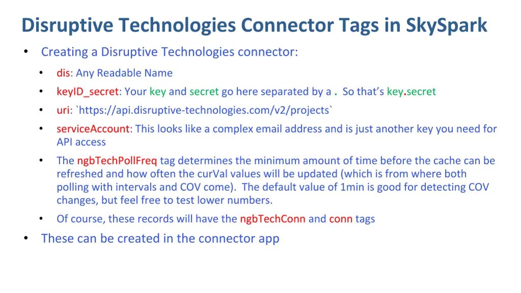 disruptive technologies connector tags