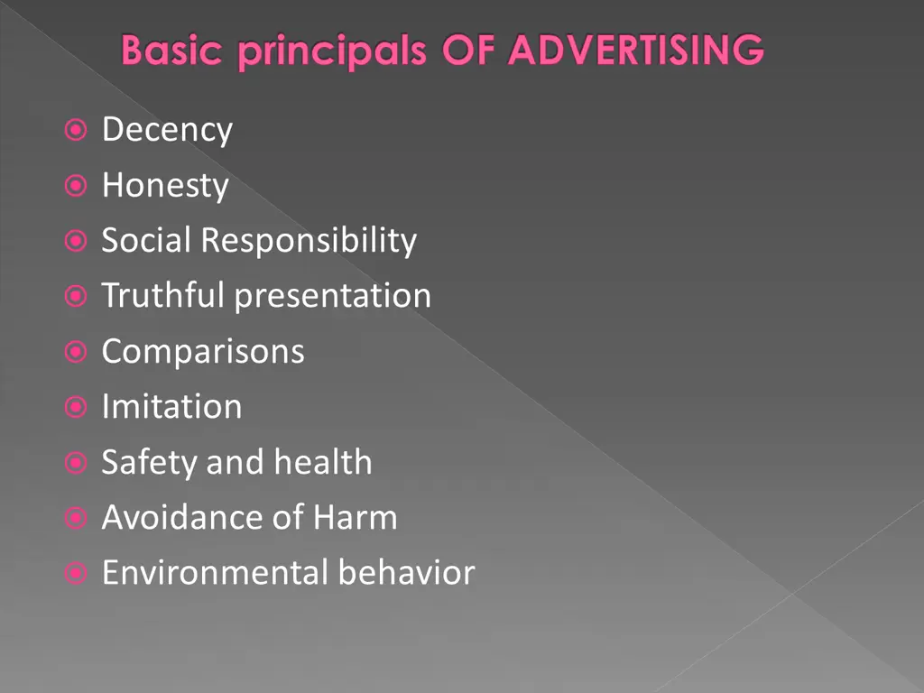 basic principals of advertising