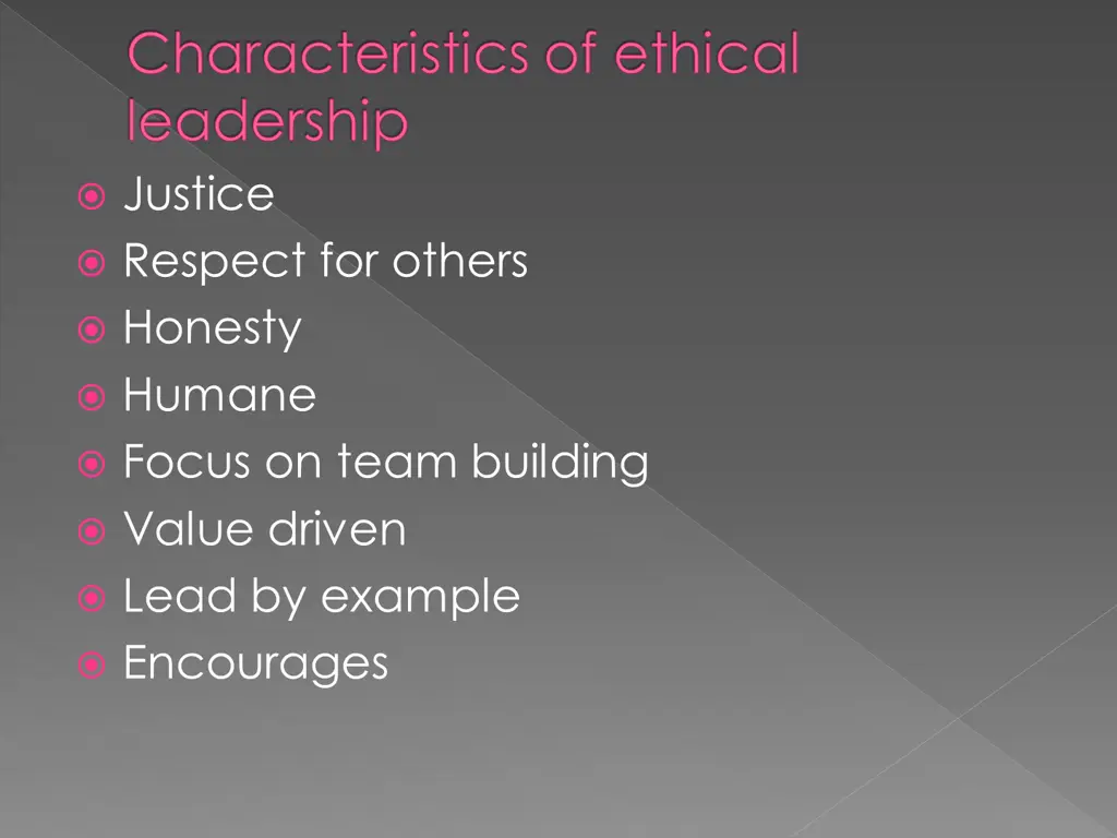 characteristics of ethical leadership justice