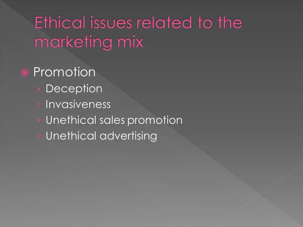 ethical issues related to the marketing mix