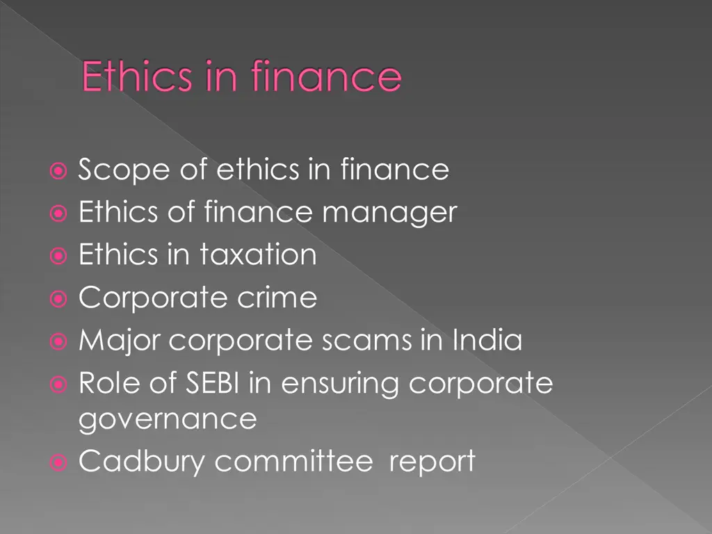 ethics in finance