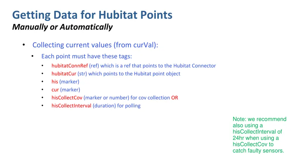 getting data for hubitat points manually