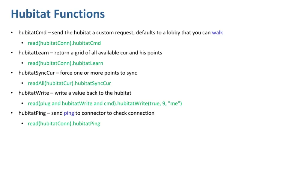 hubitat functions