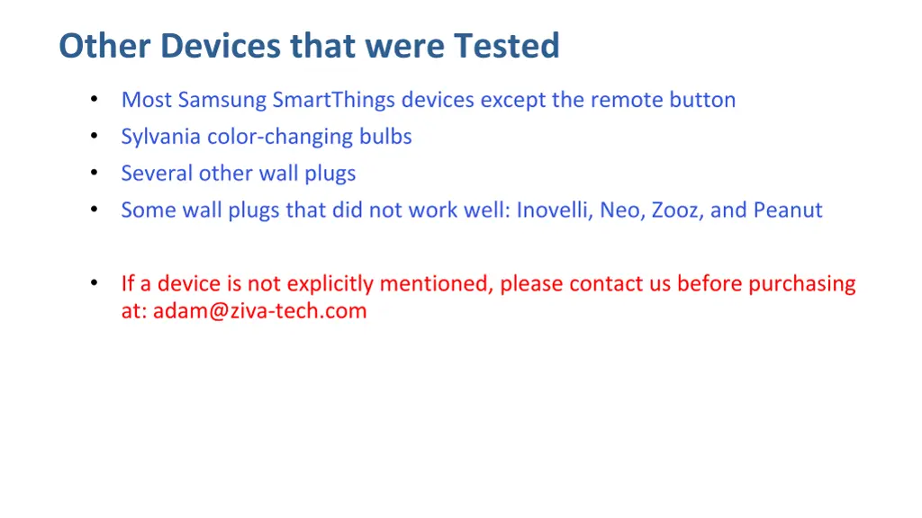 other devices that were tested