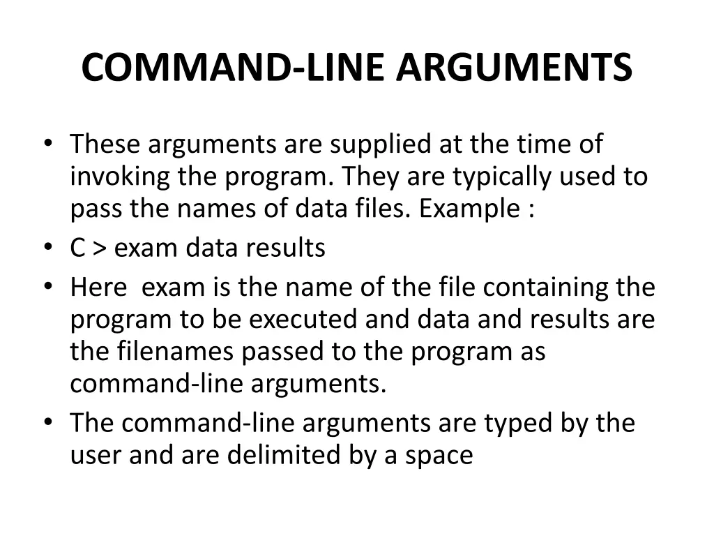 command line arguments