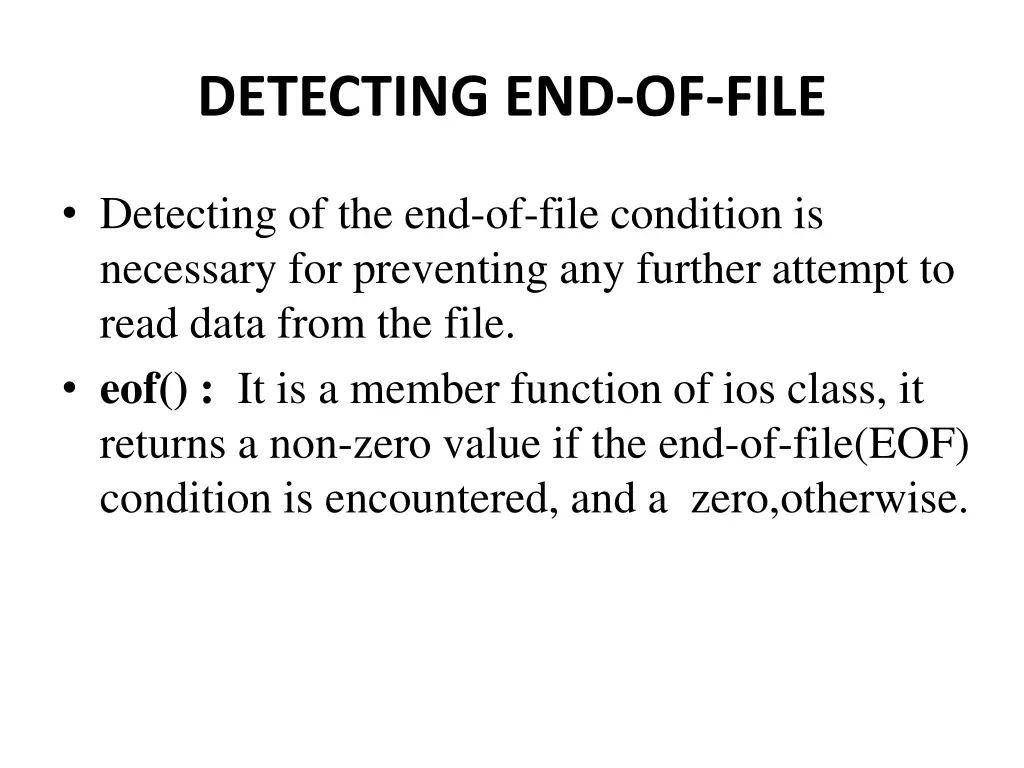 detecting end of file