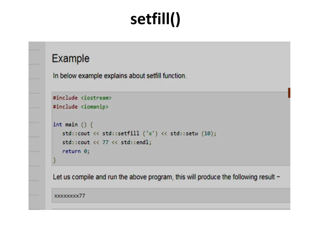 setfill