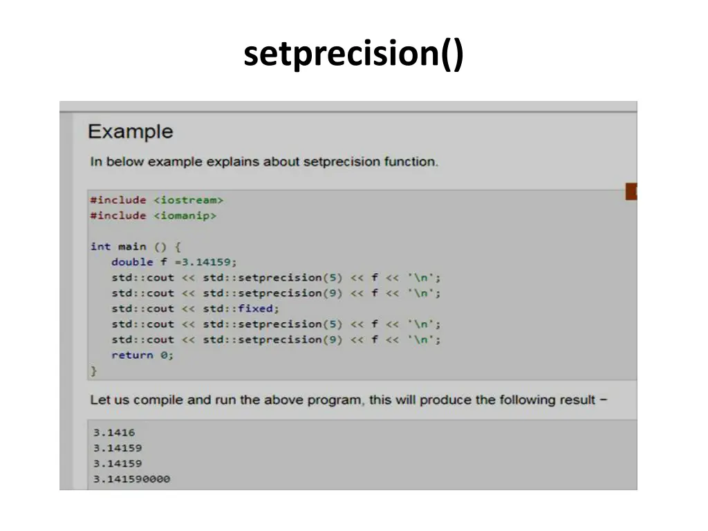 setprecision