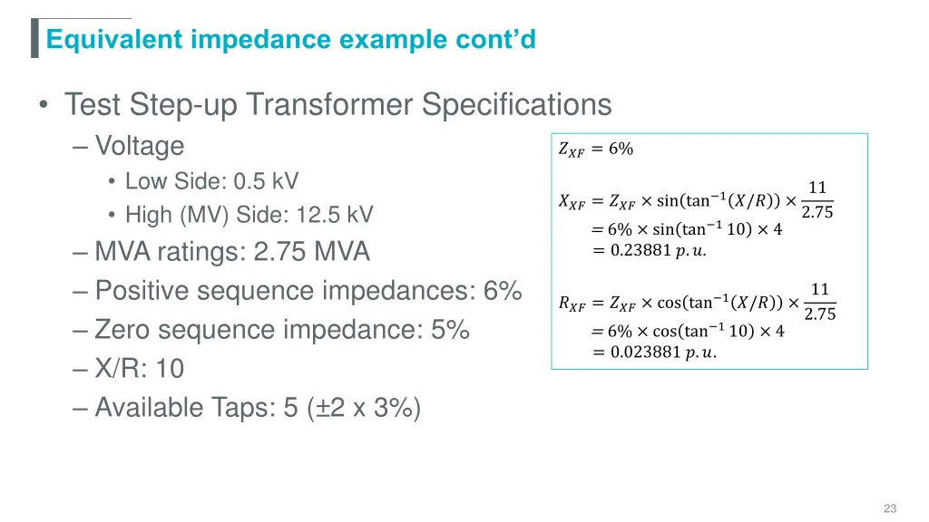 equivalent impedance example cont d