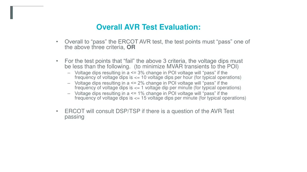 overall avr test evaluation