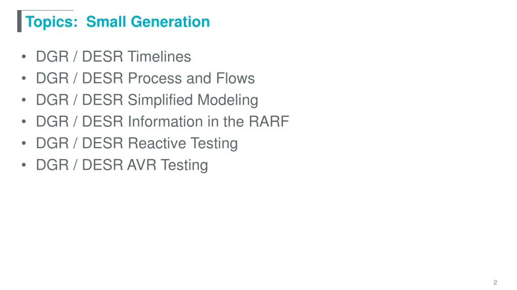 topics small generation