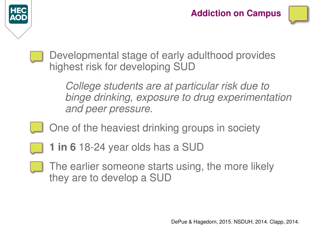 addiction on campus