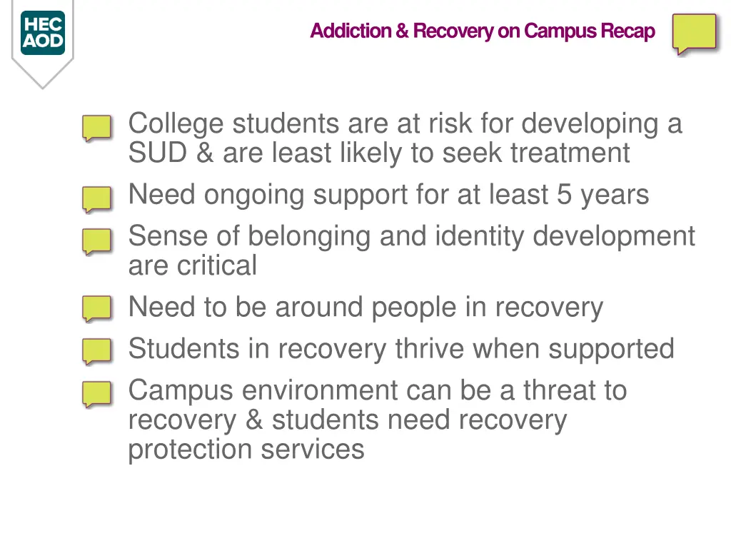 addiction recovery on campus recap