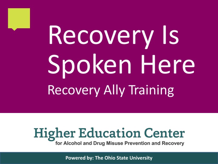 recovery is spoken here recovery ally training