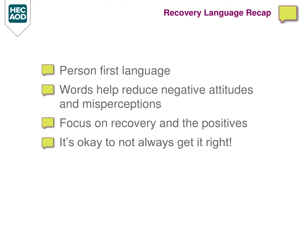 recovery language recap