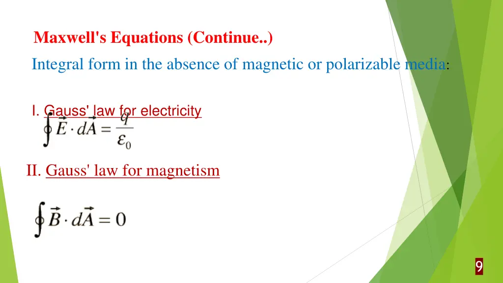 maxwell s equations continue integral form