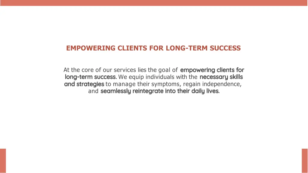 empowering clients for long term success