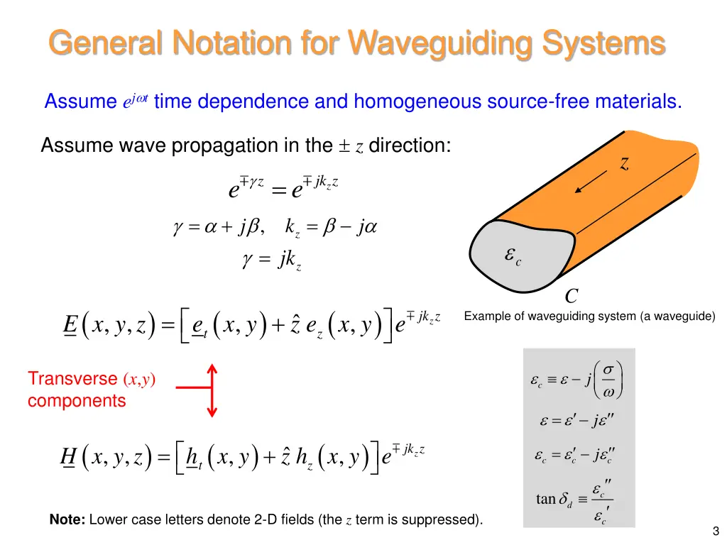 general notation for waveguiding systems