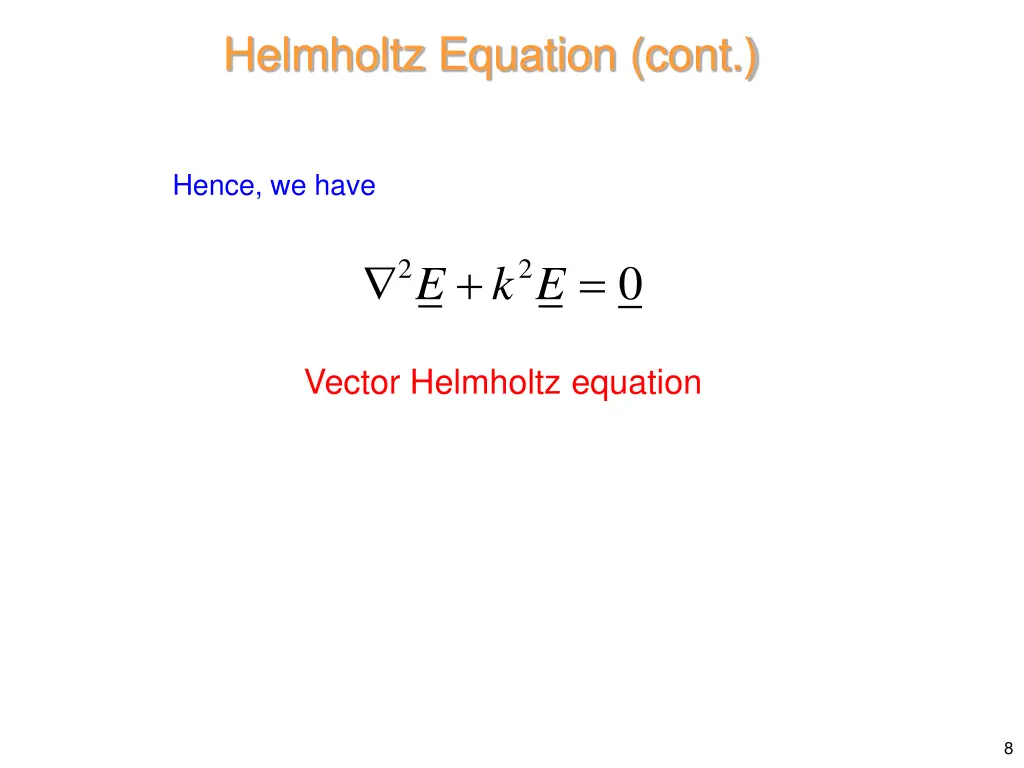 helmholtz equation cont 2