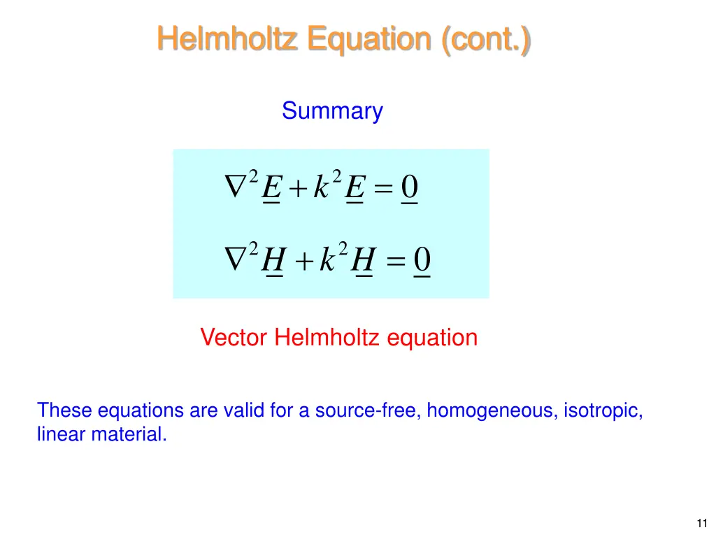 helmholtz equation cont 5