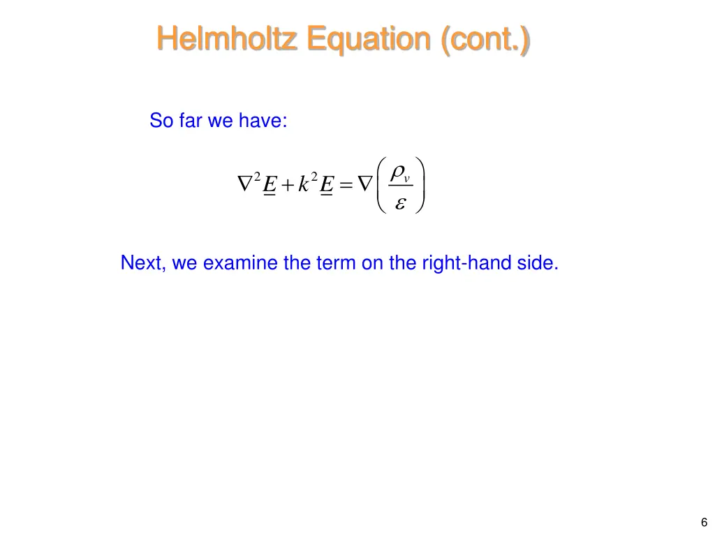 helmholtz equation cont